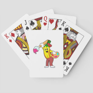Banana as Painter with Paint brush Poker Cards