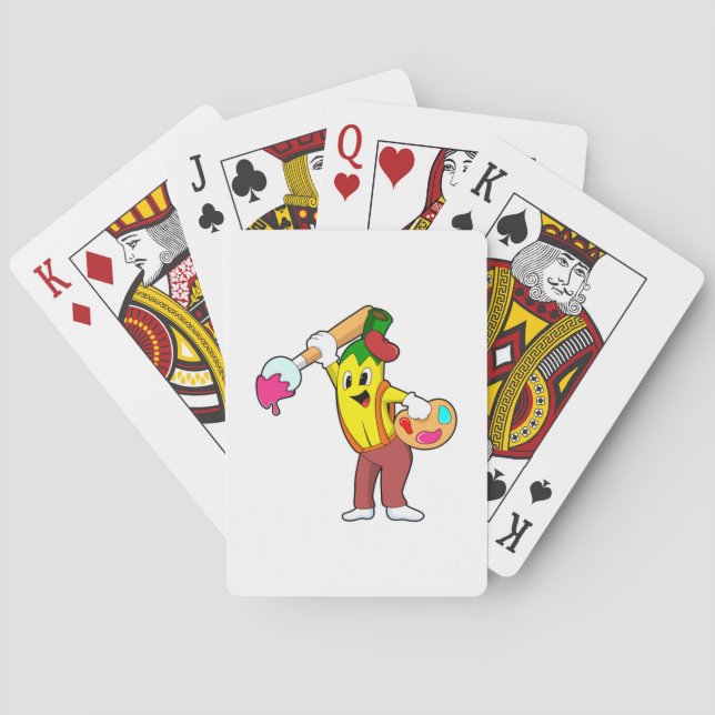 Banana as Painter with Paint brush Poker Cards (Back)
