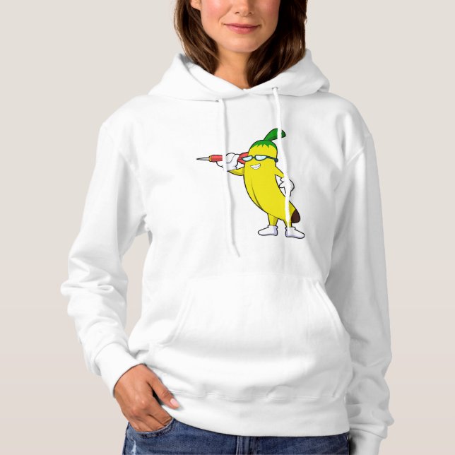 Banana at Darts with Dart Hoodie (Front)