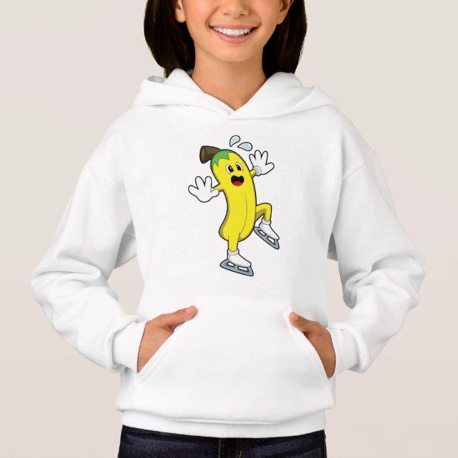 Banana at Ice skating with Ice skates.PNG Hoodie (Front)