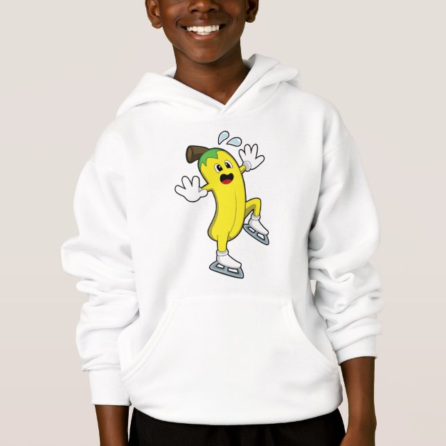 Banana at Ice skating with Ice skates.PNG Hoodie (Front)