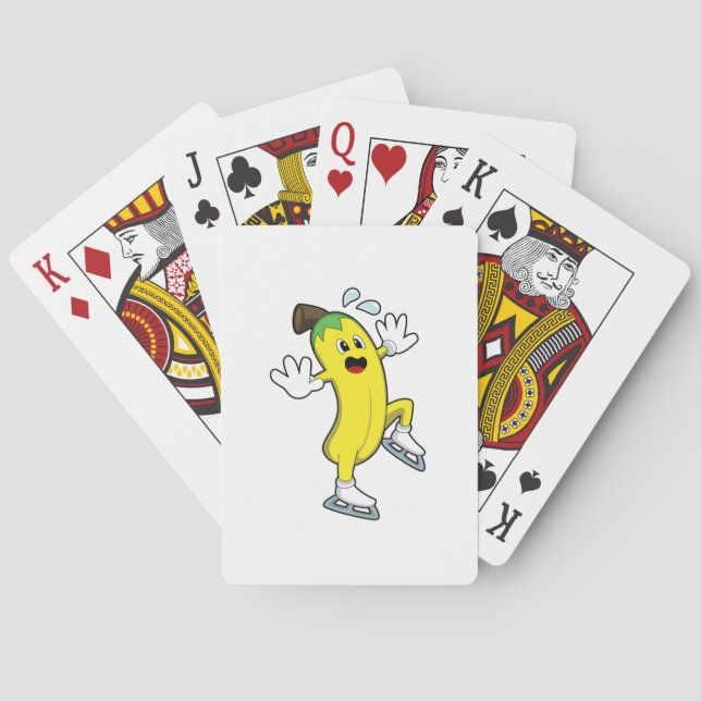 Banana at Ice skating with Ice skates.PNG Poker Cards (Back)