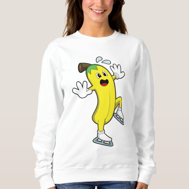 Banana at Ice skating with Ice skates.PNG Sweatshirt (Front)