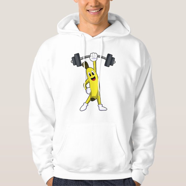Banana at Strength training with Barbell Hoodie (Front)