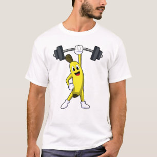 Banana at Strength training with Barbell T-Shirt