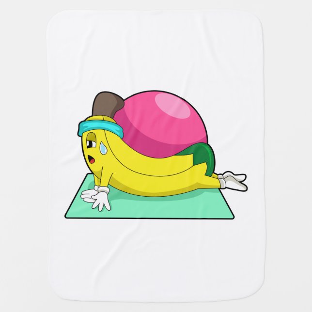 Banana at Yoga Fitness Baby Blanket (Front)