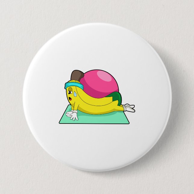 Banana at Yoga Fitness Button (Front)