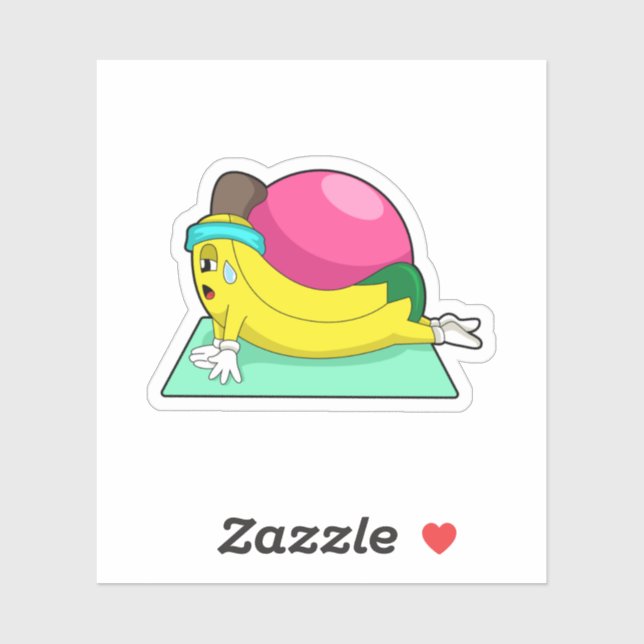 Banana at Yoga Fitness Sticker (Sheet)