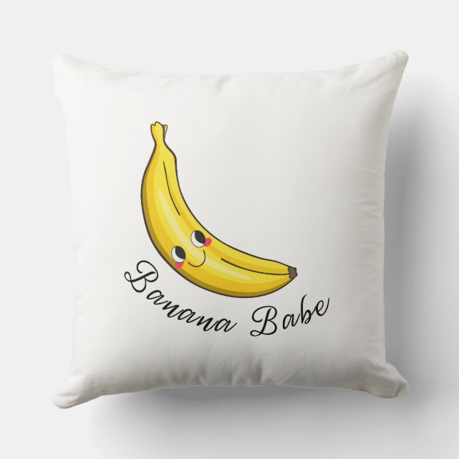 Banana Babe Throw Pillow (Back)