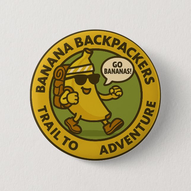 Banana Backpackers Trail To Adventure Button (Front)
