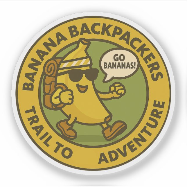 Banana Backpackers Trail To Adventure Sticker (Front)