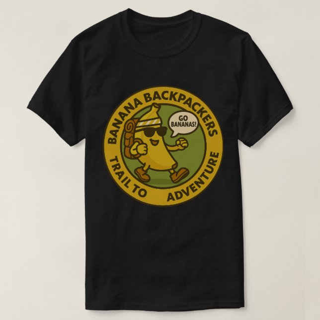 Banana Backpackers Trail To Adventure T-Shirt (Design Front)