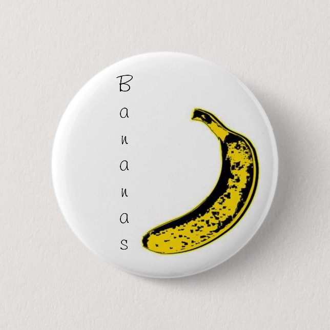 Banana badge pinback button (Front)