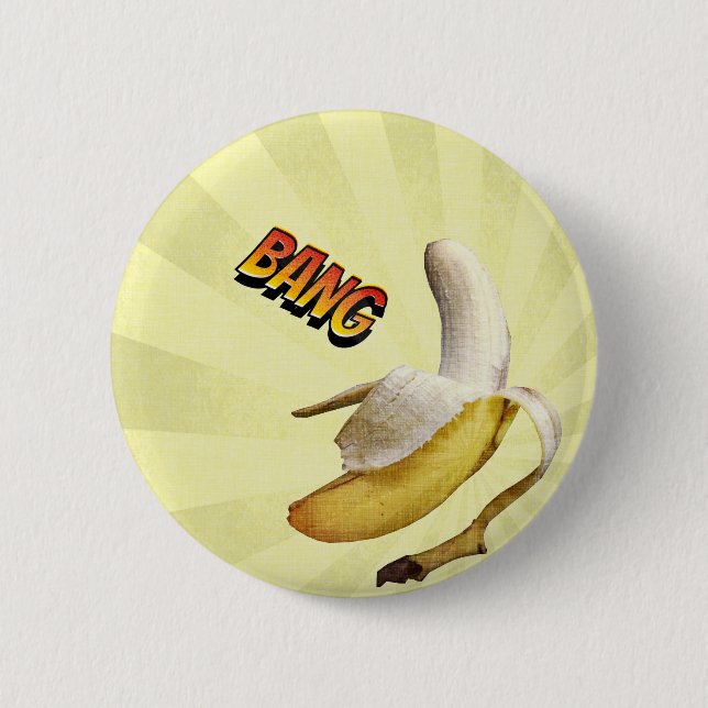 Banana BANG comic pop art Pinback Button (Front)