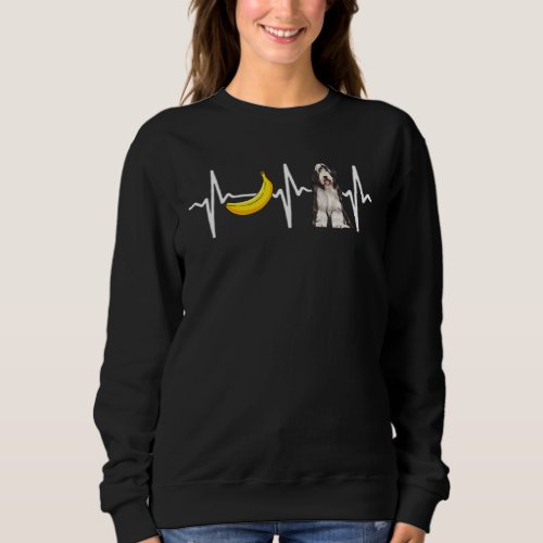 Banana Bearded Collie Heartbeat Dog Sweatshirt