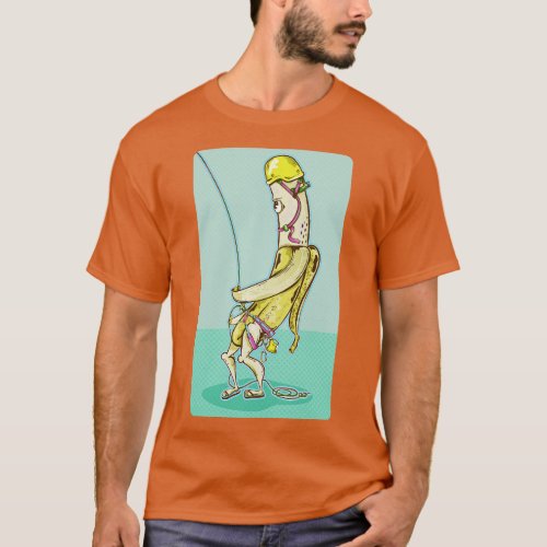 Banana belayer rock climbing T_Shirt