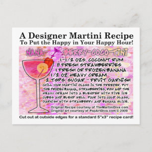 Banana Berry Coconut Smoothie Martini Recipe Card