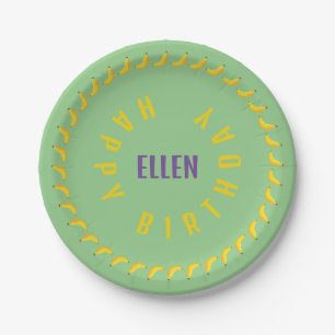 banana birthday EDITABLE circle of bananas Paper Plates