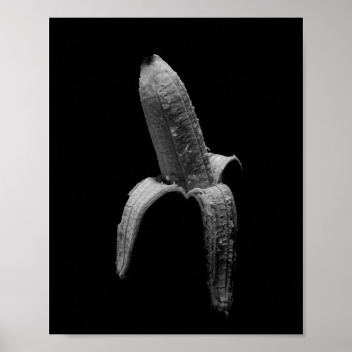 Banana Black and White Portrait Poster