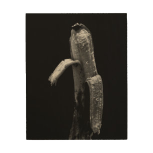 Banana Black and White Still Life Wood Wall Decor
