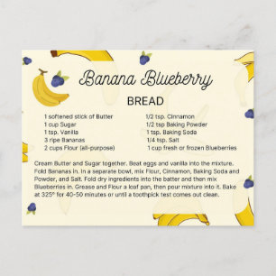 Banana Blueberry Bread Recipe Postcard