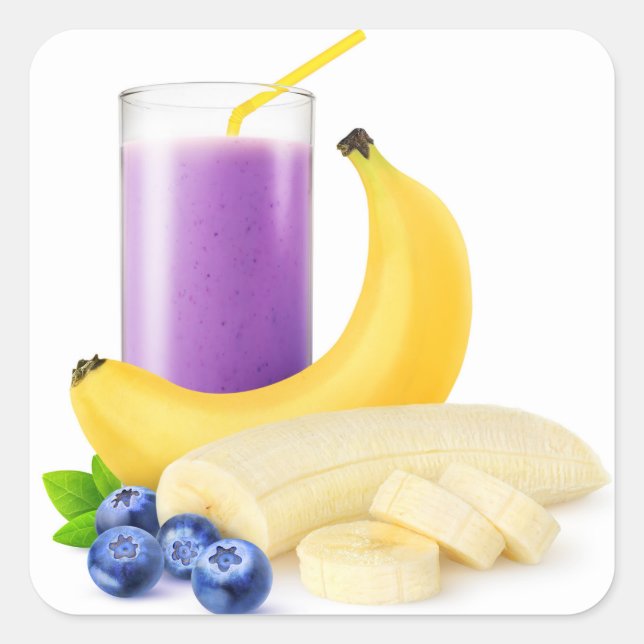 Banana blueberry smoothie square sticker (Front)