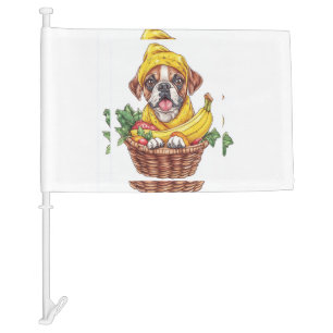 Banana Boxer � Funny Fruit Dog Car Flag