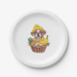 Banana Boxer – Funny Fruit Dog Paper Plates
