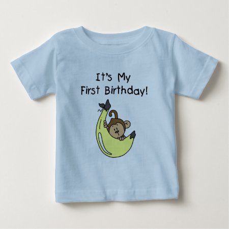 Banana - Boy Monkey 1st Birthday Baby T-shirt