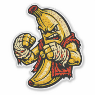 Banana Brawler — Vintage Retro Street Fighter Sticker