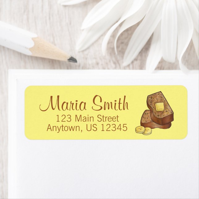 Banana Bread Baked Goods Baker Chef Bakery Foodie Label (Insitu)