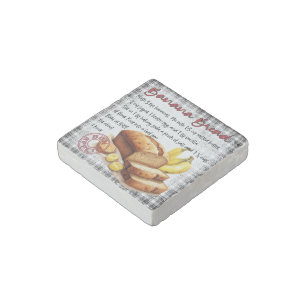 Banana Bread Baking Recipe Stone Magnet