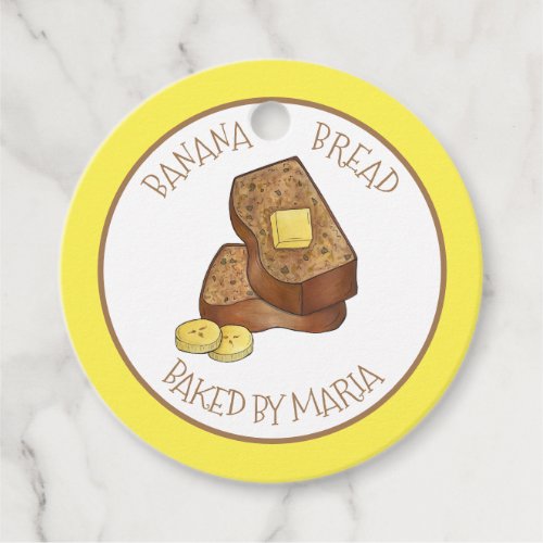 Banana Bread Homemade Bake Sale Baked By Bakery Favor Tags