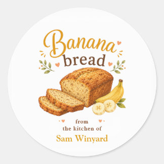 Banana Bread Homemade Baking From the Kitchen Classic Round Sticker