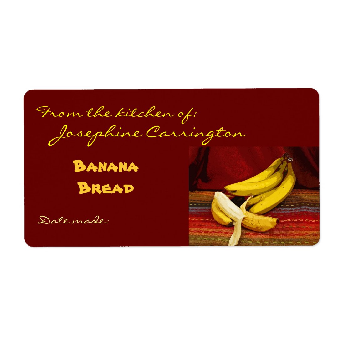 Banana Bread Labels | Zazzle