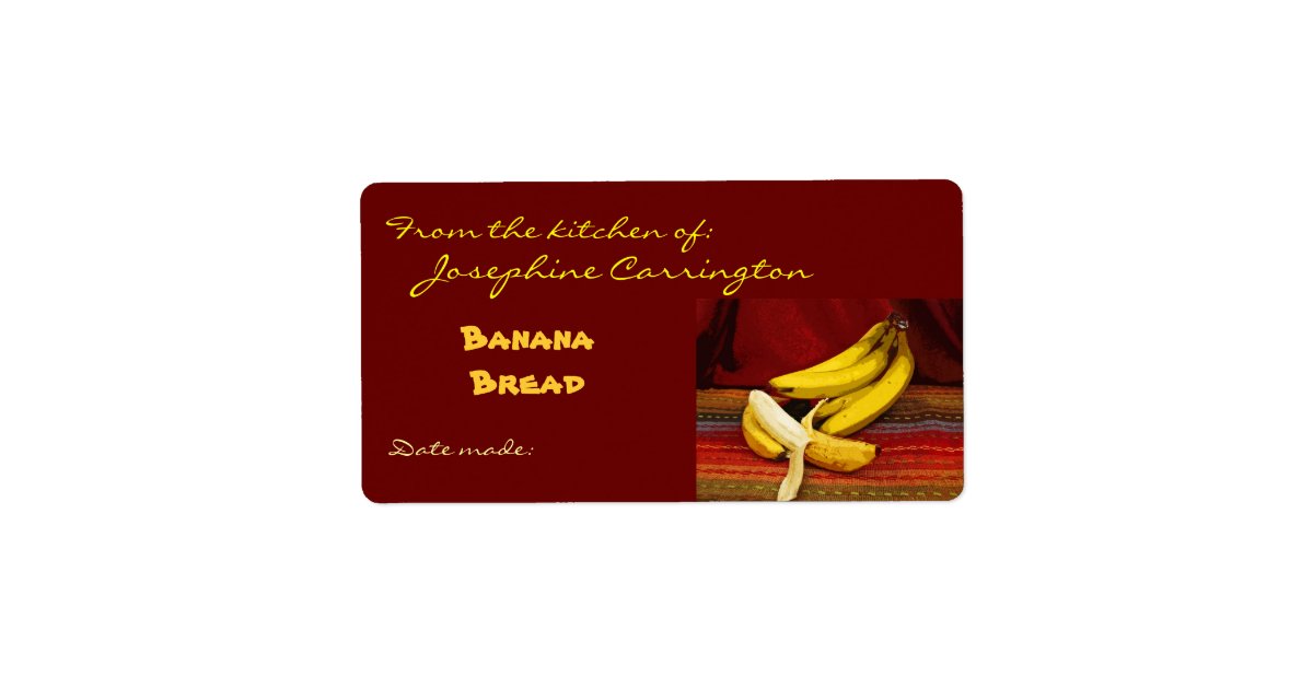Banana Bread Labels | Zazzle