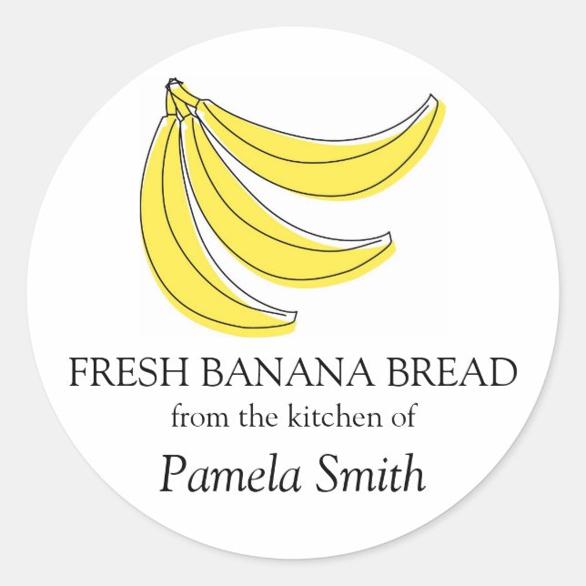 Banana Bread Labels, From the Kitchen Of... Classic Round Sticker (Front)
