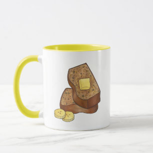 Banana Bread Loaf Slice Butter Baker Baking Food Mug
