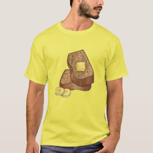 Banana Bread Loaf Slice Butter Baker Baking Food T-Shirt
