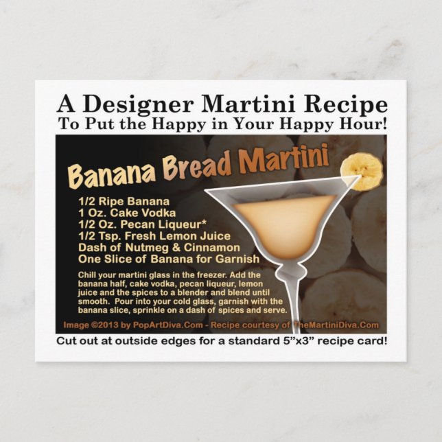 Banana Bread Martini Recipe Postcard (Front)