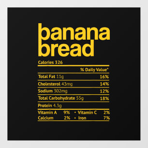 Banana Bread Nutrition Facts Funny Thanksgiving Ch Floor Decals