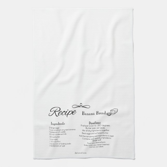 Banana Bread Recipe Kitchen Towel (Vertical)