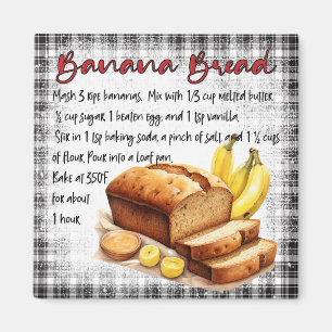 Banana Bread Recipe Magnet