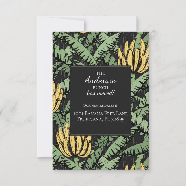 Banana Bunch New Address Moving Announcement Cards (Front)
