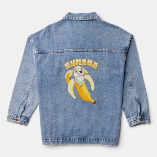 Banana Bunny Rabbit Art  Denim Jacket