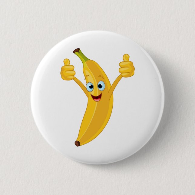 Banana Cartoon Design Button (Front)