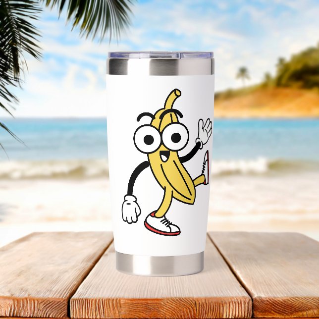 Banana Cartoon Insulated Tumbler (Beach (Rotated))