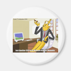 Banana CEO Funny Offbeat Cartoon Collectible Gifts Magnet