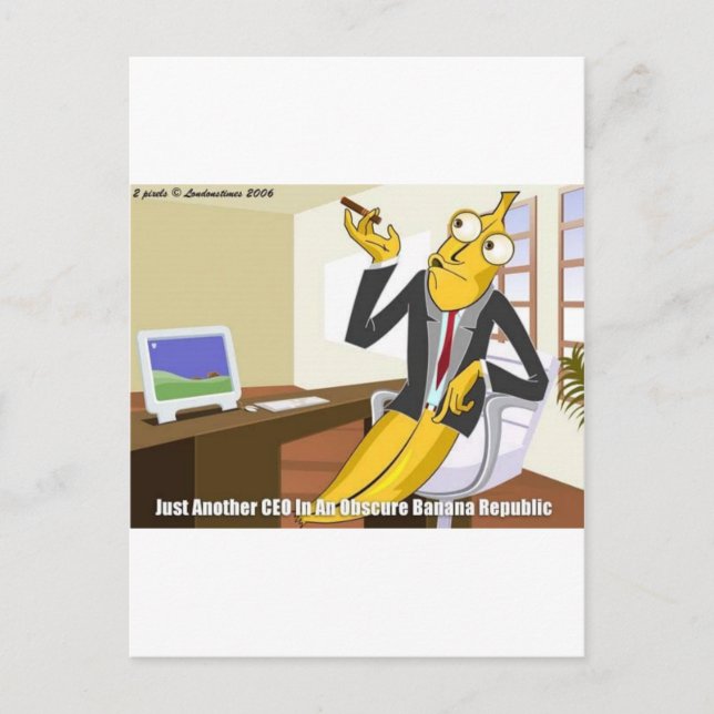 Banana CEO Funny Offbeat Cartoon Collectible Gifts Postcard (Front)