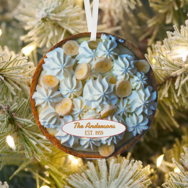 Banana Cream Pie Baker Personalized  Metal Ornament (Insitu)